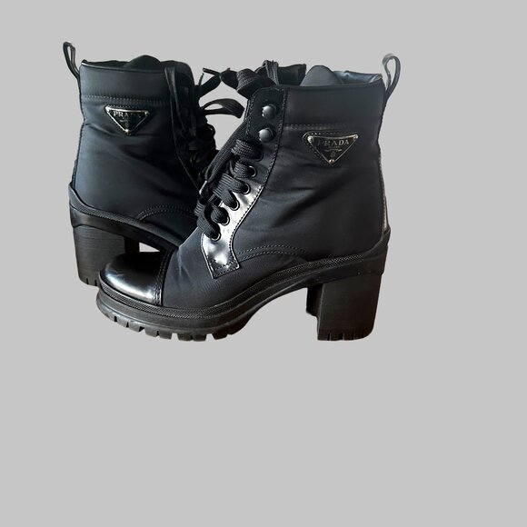 Authentic Prada Re-Nylon & Leather Booties – Italian Luxury, Modern Sustainable - Picture 1 of 5